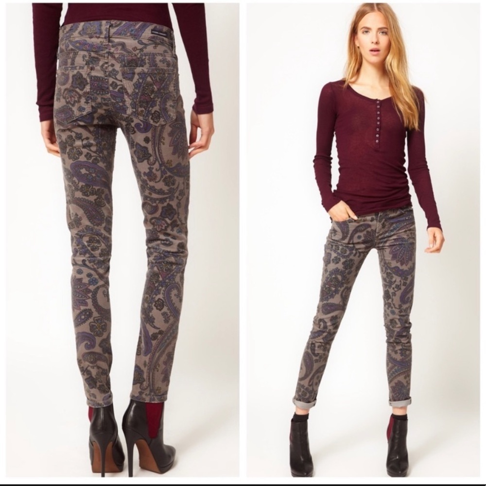 Citizens of Humanity Purple Thompson Cord Jean Paisley Size 26